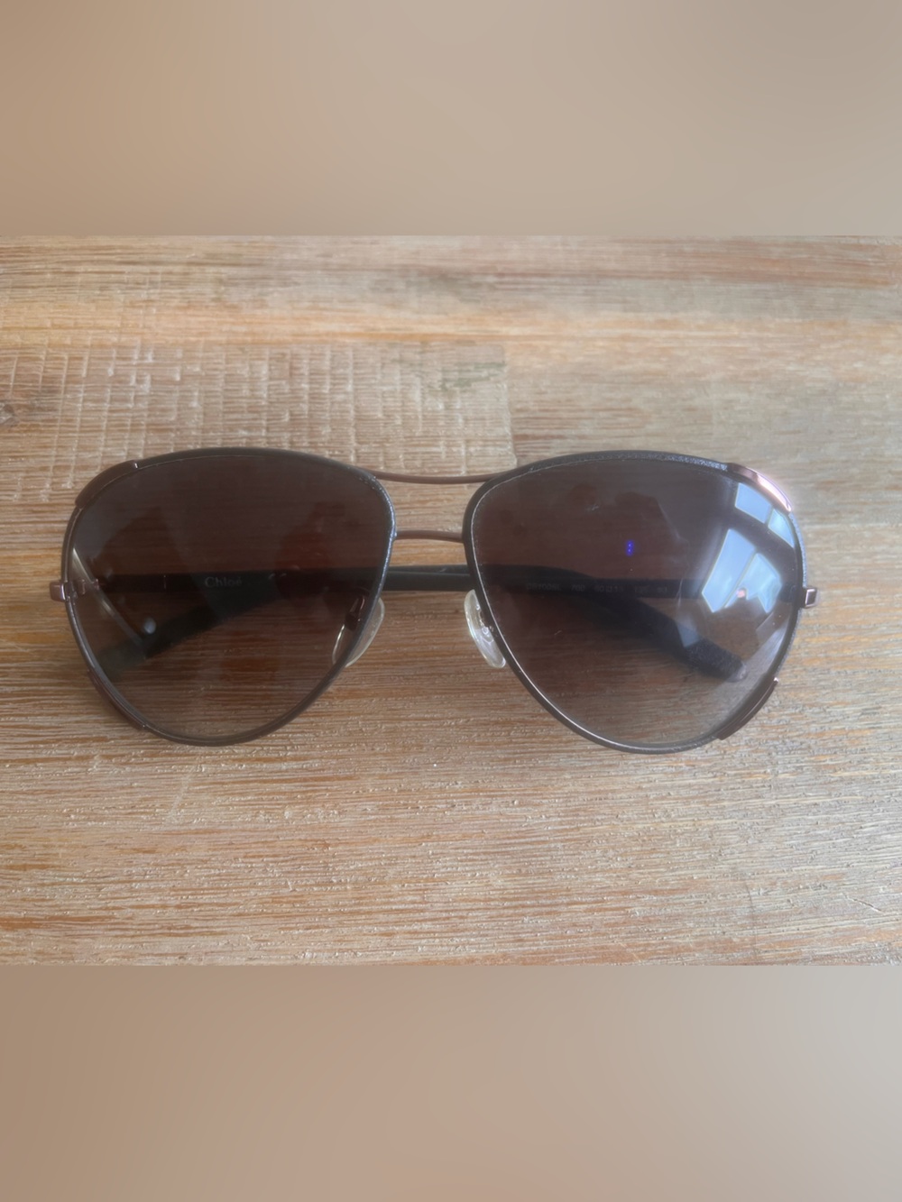 Chloe Women's Aviator Sunglasses - Brown Lenses, Brown Frame